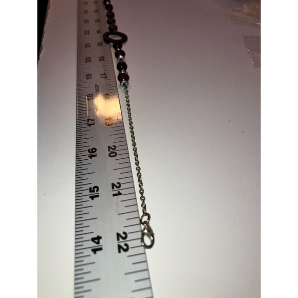 Vintage Wooden Circles and Beads Brass-Tone 22.25 Inch Necklace! - Picture 6 of 7